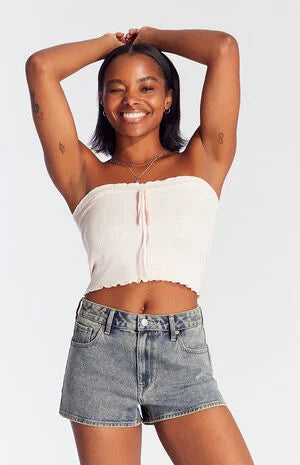 Pacsun Dark Indigo Zip Fly High Waisted Denim Festival Shorts