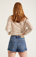 Pacsun Ivy High Waisted Festival Jean Shorts Raw Cut Dark Blue