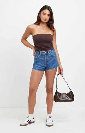 Pacsun Ivy High Waisted Festival Jean Shorts Indigo