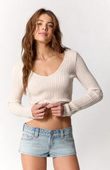 Pacsun Tatum Ultimate Low Rise Jean Micro Shorts Stretch Button Pockets Light Blue