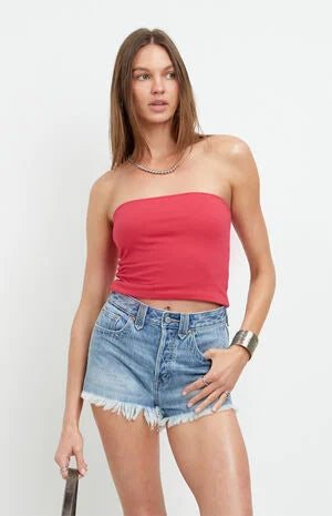 Pacsun Ivy High Waisted Festival Jean Shorts Frayed Studded Medium Blue