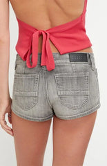 Pacsun Tatum Ultimate Low Rise Jean Micro Shorts Stretch Gray