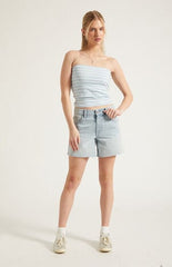 Pacsun Sophie Jean Mom Shorts Raw Cut Light Blue