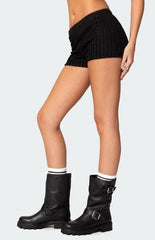 Edikted Phoebe Textured Knit Shorts