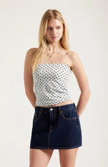 Pacsun Bella Dark Blue Mid Rise Jean Mini Skirt