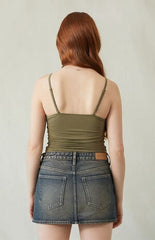 Pacsun Bella Dark Indigo Mid Rise Denim Mini Skirt