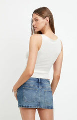Pacsun Piper Stretch Whisker Medium Blue Jean Micro Mini Skirt