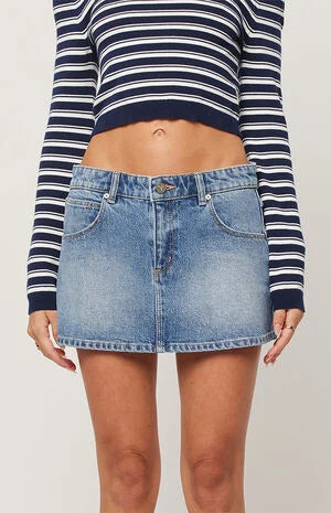 ABRAND 99 Paloma Low Rise Denim Mini Skirt