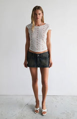 ABRAND Kandi 00 Super Low Denim Mini Skirt