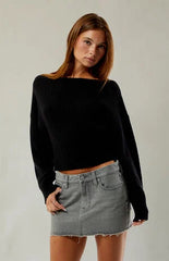 Pacsun Lara Gray Low Rise Denim Mini Skirt