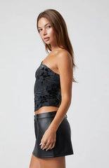 Third Charm Faux Leather Mini Skirt