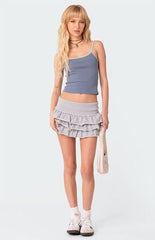 Edikted Martina Ruffle Terry Mini Skirt