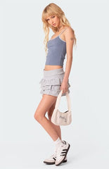 Edikted Martina Ruffle Terry Mini Skirt