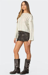 Edikted Marge Studded Faux Leather Mini Skort