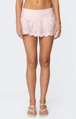 Edikted Emory Eyelet Mini Skort