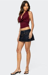 Edikted Mayanne Denim Mini Skirt