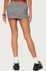 Edikted Rylan Striped Fold Over Mini Skort