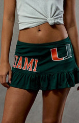 WILD COLLECTIVE Miami Hurricanes Ruffle Mini Skort