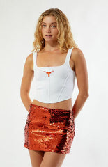 HYPE & VICE Texas Longhorns Sequin Mini Skirt
