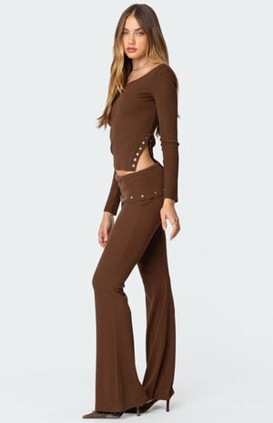 Edikted Aries Studded Fold Over Leggings