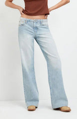 Pacsun Casey Low Rise Baggy Jeans Light Blue Washed