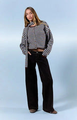 Pacsun Kaia Ultimate Low Rise Baggy Jeans Contrast Stitch Faded Black