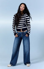 Pacsun Kaia Ultimate Low Rise Baggy Jeans No Waistband Dark Blue