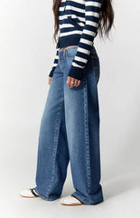 Pacsun Kaia Ultimate Low Rise Baggy Jeans No Waistband Dark Blue