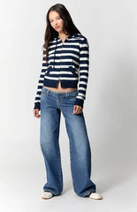Pacsun Kaia Ultimate Low Rise Baggy Jeans No Waistband Dark Blue