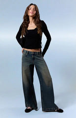 Pacsun Sloane Low Rise Ultra Baggy Jeans Dark Blue Tint