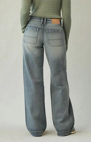 Pacsun Casey Low Rise Baggy Jeans Light Blue Wash