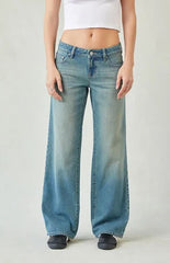 Pacsun Zoe Low Rise Girlfriend Jeans Medium Blue Tint