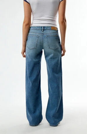 Pacsun Zoe Low Rise Girlfriend Jeans Medium Blue