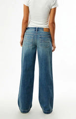 Pacsun Casey Low Rise Baggy Jeans Pocket Studs Medium Blue