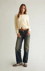 Pacsun Jordyn Low Rise Straight Leg Jeans Tinted Dark Blue