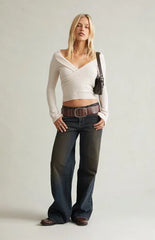 Pacsun Casey Low Rise Baggy Contrast Stitch Dark Blue