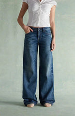 RARE DNM EDIT Light Blue Rhinestone Button Pocket Low Rise Baggy Jeans