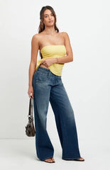 Pacsun Casey Low Rise Baggy Jeans Stacked Scoop Pocket Dark Blue