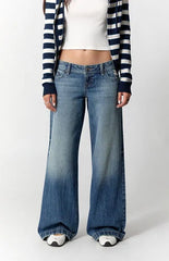 Pacsun Kaia Ultimate Low Rise Baggy Jeans Stitch Medium Blue