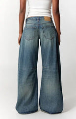 Pacsun Ronnie Ultimate Low Rise Barrel Jeans Ripped Medium Blue