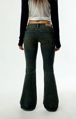 Pacsun Alana Ultimate Low Rise Flare Jeans Stretch Dark Blue
