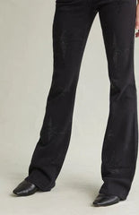 Pacsun Jade Low Rise Bootcut Jeans Stretch Rhinestone Star Black