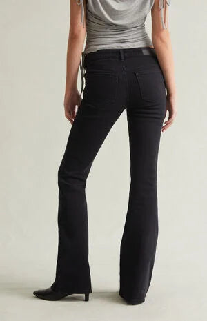 Pacsun Jade Low Rise Bootcut Jeans Stretch Rhinestone Star Black