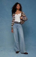 Pacsun Madison High Waisted Girlfriend Jeans Light Blue