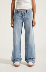 Pacsun Casey Low Rise Baggy Jeans Double Button Medium Indigo