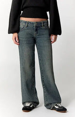 Pacsun Zoe Low Rise Girlfriend Jeans Dark Blue