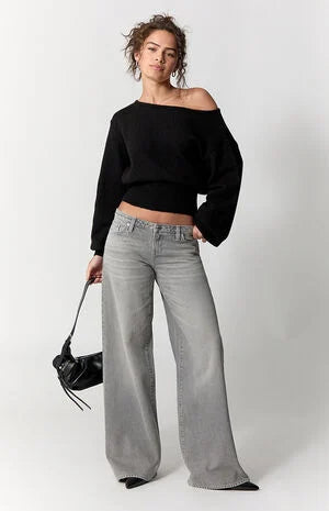 Pacsun Kaia Ultimate Low Rise Baggy Jeans Gray