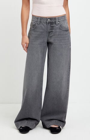 Pacsun Sloane Low Rise Ultra Baggy Jeans Back Tab Gray