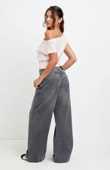 Pacsun Sloane Low Rise Ultra Baggy Jeans Back Tab Gray