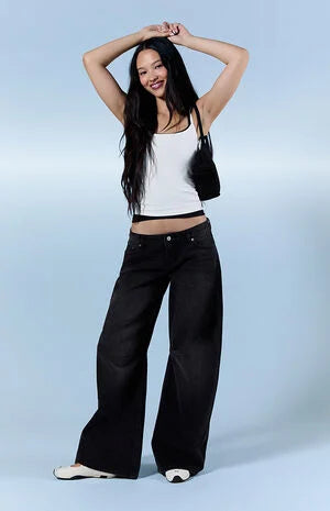 Pacsun Ronnie Ultimate Low Rise Barrel Jeans Black